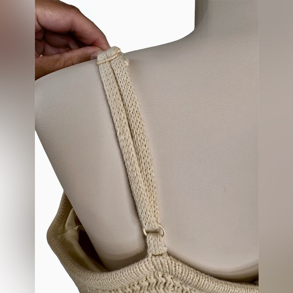 NEW House of Harlow 1960 Cream Crochet Dress Size Large - Picture 5 of 14